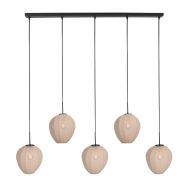 Hanglamp Silura 4288ZW – 5-lichts balk met linnen kapjes