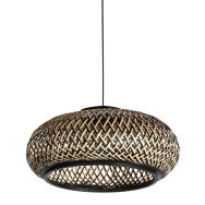 HaloSwap 4296ZW – Black Pendant Light with Bamboo Shade (Ø 50 cm)