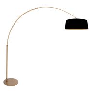 Booglamp Luma Dark 4311BR brons met zwart linnen kap luxe sfeer