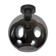 Plafonnier Bloeba 4376ZW avec abat-jour rond en verre fumé Ø30 cm