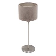 Tafellamp Noor 4412ST – Geborsteld staal met taupe velours kap
