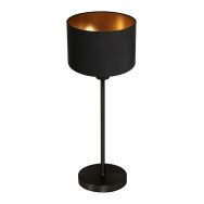 Table lamp Noor 4418ZW – Black steel with black linen shade and golden interior