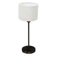 Lampe de table Noor 4425ZW – Acier noir avec abat-jour en lin blanc