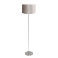 Vloerlamp Noor 4430ST – Geborsteld staal met grijze velours kap
