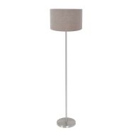 Lamp sur pied Noor 4433ST – Acier brossé avec abat-jour en lin taupe