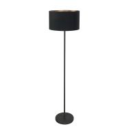 Vloerlamp Noor 4436ZW – Zwart armatuur met zwarte linnen kap