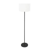 Floor lamp Noor 4437ZW – Black fixture with white linen shade