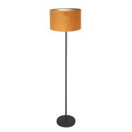 Vloerlamp Noor 4442ZW – Mat zwart met gouden velours kap