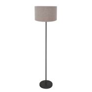 Vloerlamp Noor 4444ZW – Mat zwart met taupe linnen kap