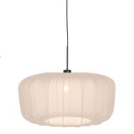 Hanglamp Vela Lino 4485ZW zwart met beige-crème textiel kap
