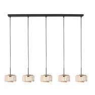 Pendant Light HaloSwap 4527ZW – natural simplicity with five bamboo shades