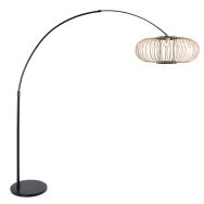 Booglamp Sparkled Light 4562ZW zwart met crème bamboe kap