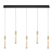 Hanglamp Alisio 4578ME 5-lichts luxe glas in messing