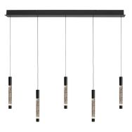 Hanglamp Alisio 4578ZW 5-lichts luxe glas in zwart