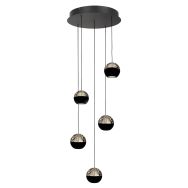 Belluno 4585ZW – 5-lichts ronde hanglamp met cable lift