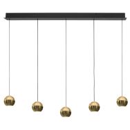 Belluno 4586ME – Luxe messing zwarte hanglamp met lift systeem