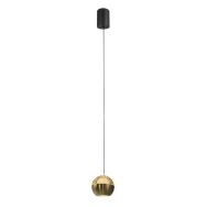Belluno 4587ME – Messing hanglamp met amber glas