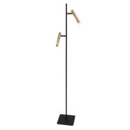 Vloerlamp Alisio 4597ME 2-lichts luxe glas in messing met push dimmer