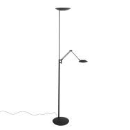 Vloerlamp Daphne 2 4602ZW - zwarte uplight met leesarm