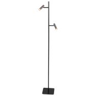 Vloerlamp Lumo 4608ST – eigentijdse tweelichts leeslamp met stalen accenten