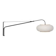 Wandlamp Silva Alba 4626ZW zwart met linnen kap Ø60 cm