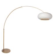 Booglamp Silva Alba 4672BR brons met linnen kap Ø60 cm
