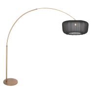 Booglamp Vela Lino 4674BR brons met zwarte textiel kap Ø60 cm