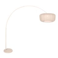 Booglamp Vela Lino 4678CR crème met beige-crème textiel kap