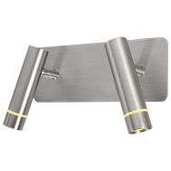 Wandlamp Volari 4713ST staal 2-lichts met verstelbare koppen