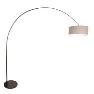 Booglamp Sparkled Light 4767CA cacao met grijs grof linnen kap