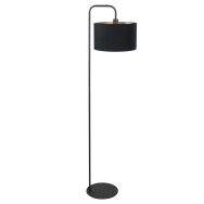 Floor lamp Stang 4775ZW, black floor lamp with fine linen shade