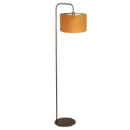 Floor lamp Stang 4785BR bronze-colored with gold/yellow velvet shade