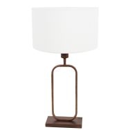 Tafellamp Stang 4816BR met witte linnen kap voor sfeerlicht
