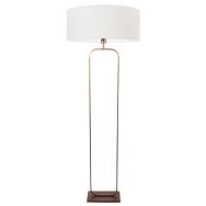 Vloerlamp Stang 4829BR - brons armatuur met wit linnen kap