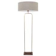 Vloerlamp Stang 4830BR - brons armatuur met grijs linnen kap