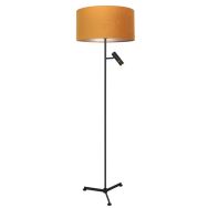 Vloerlamp Stang 4835ZW met leeslicht en gouden velours kap
