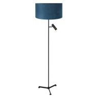 Vloerlamp Stang 4839ZW met leeslicht en blauwe velours kap