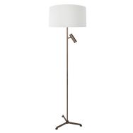 Vloerlamp Stang 4843BR met leeslicht en witte kap