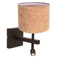 Wandlamp Stang 4868CA met beige kurk kap en leeslicht