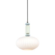 Vetrass hanglamp 1-lichts wit glas en steen  4914ZW