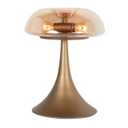 Bronzen tafellamp Ancilla 5557BR met amber glazen kap
