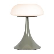 Grüne Tischlampe Ancilla 5557G mit mattem weißen Glasschirm