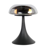 Zwarte tafellamp Ancilla 5557ZW met smoke glas
