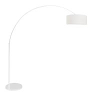 Booglamp Sparkled Light 7169W wit met grof wit linnen kap