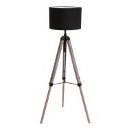 Vloerlamp Triek 7175ZW met zwart linnen kap Ø40 cm
