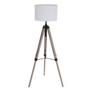 Vloerlamp Triek 7176ZW met grof witte linnen kap Ø40 cm
