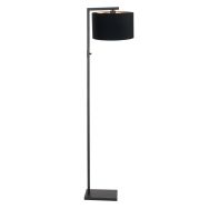 Zwarte vloerlamp Stang 7196ZW met schakelaar en zwart linnen kap