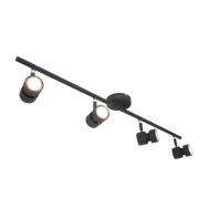 Spot Natasja 7904ZW zwarte 4-lichts spot met dimbaar GU10 licht