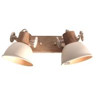 Gearwood 7969CR – Cream ceiling lamp with wood accent