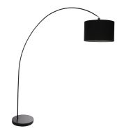 Arc lamp Solva 7976ZW with black lampshade E27